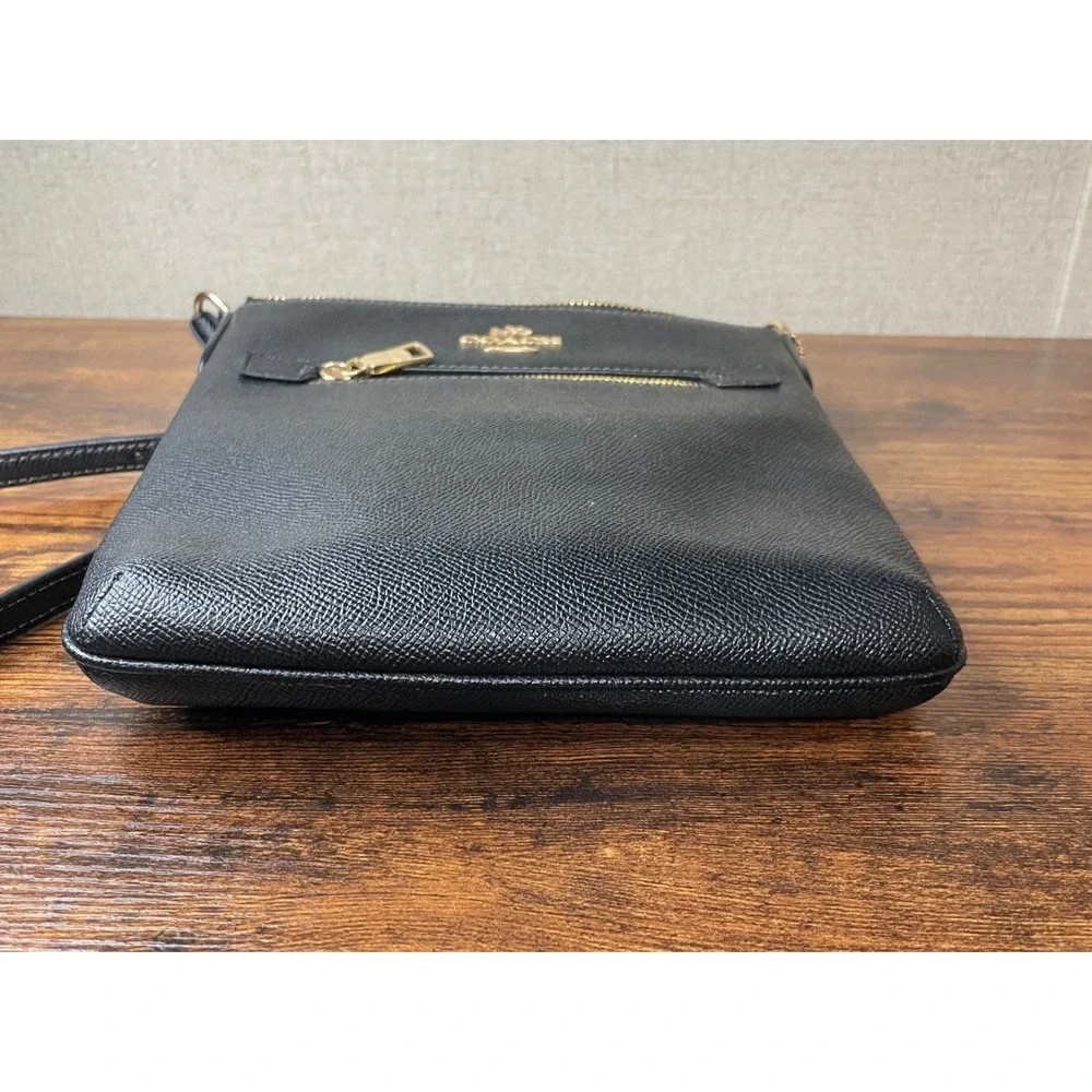 Coach Mini Rowan File Cross Bag Black Leather And Gold Hardware EUC - Picture 10 of 14